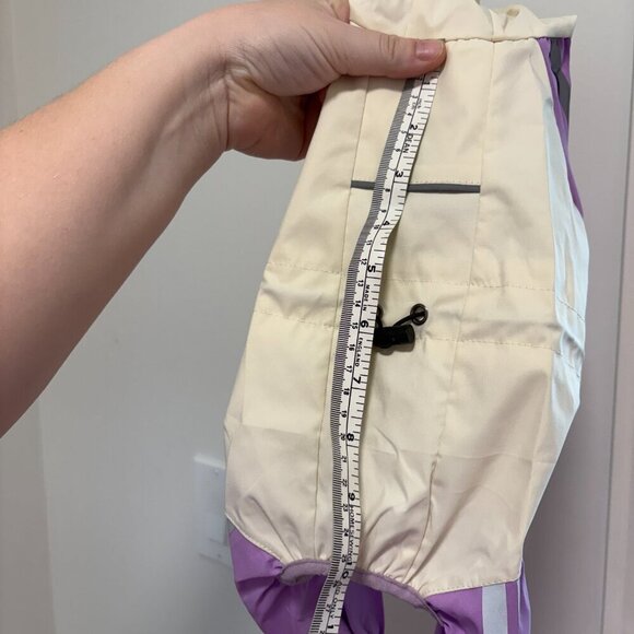 Dog Rain Jacket Cream Purple Covers Legs and Hood Size M - Picture 9 of 9